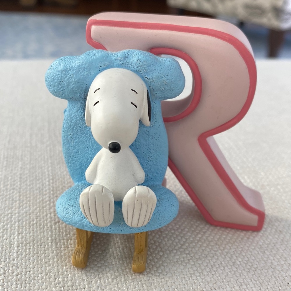 The Letter R with Snoopy in a Rocking Chair